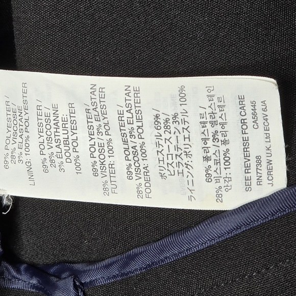 J. Crew Black and Navy Blue Tipped Twill Jacket - Picture 9 of 11